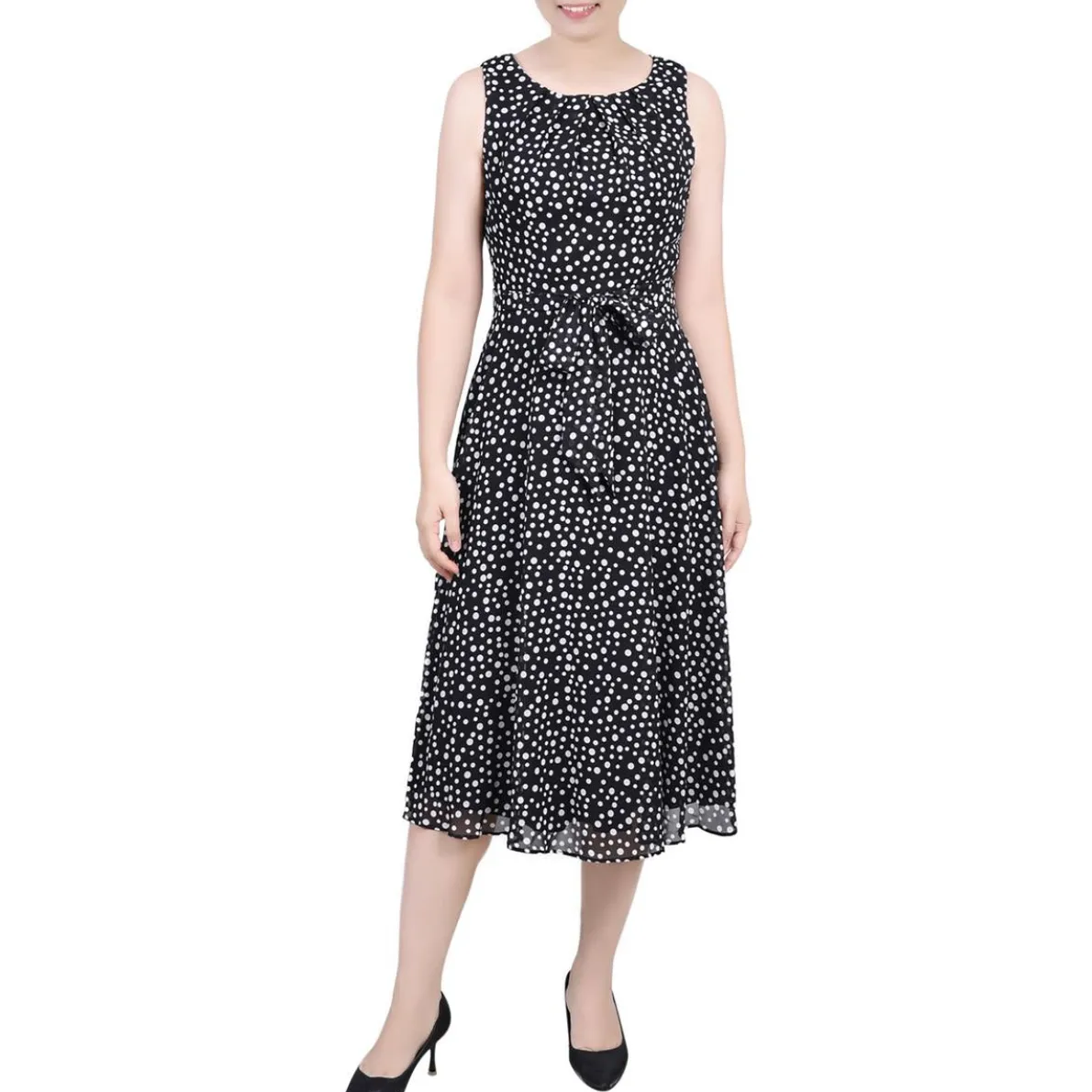 Petites Chiffon Printed Midi Dress