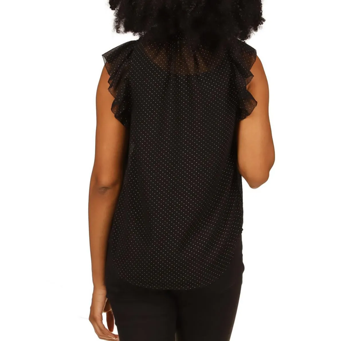 Petites Chiffon Ruffled Blouse