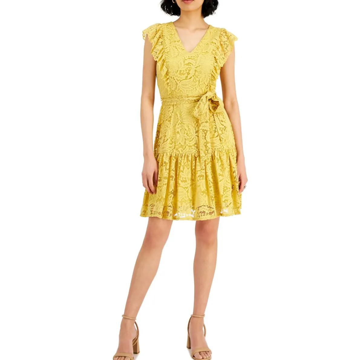 Petites Daytime Lace Mini Dress