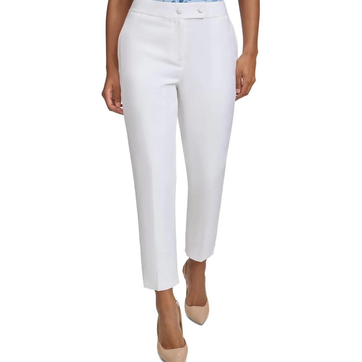 Petites High Rise knit Straight Leg Pants
