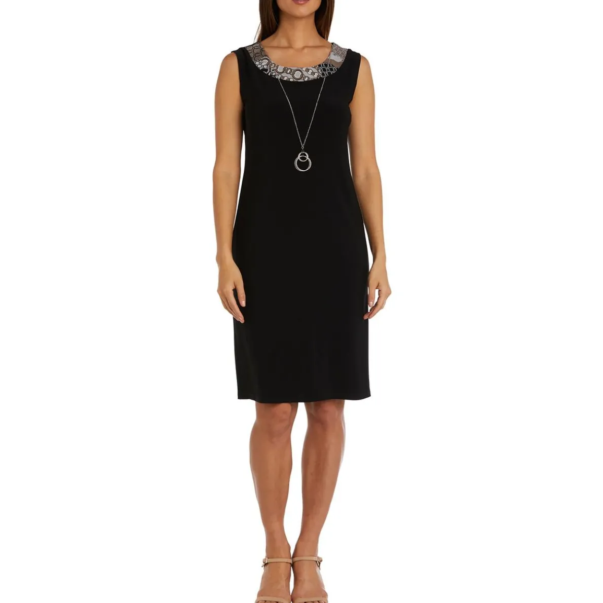 Petites Jersey Sleeveless Sheath Dress