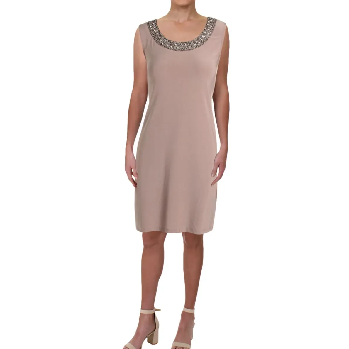 Petites Matte Jersey Embellished Cocktail And Party Dress