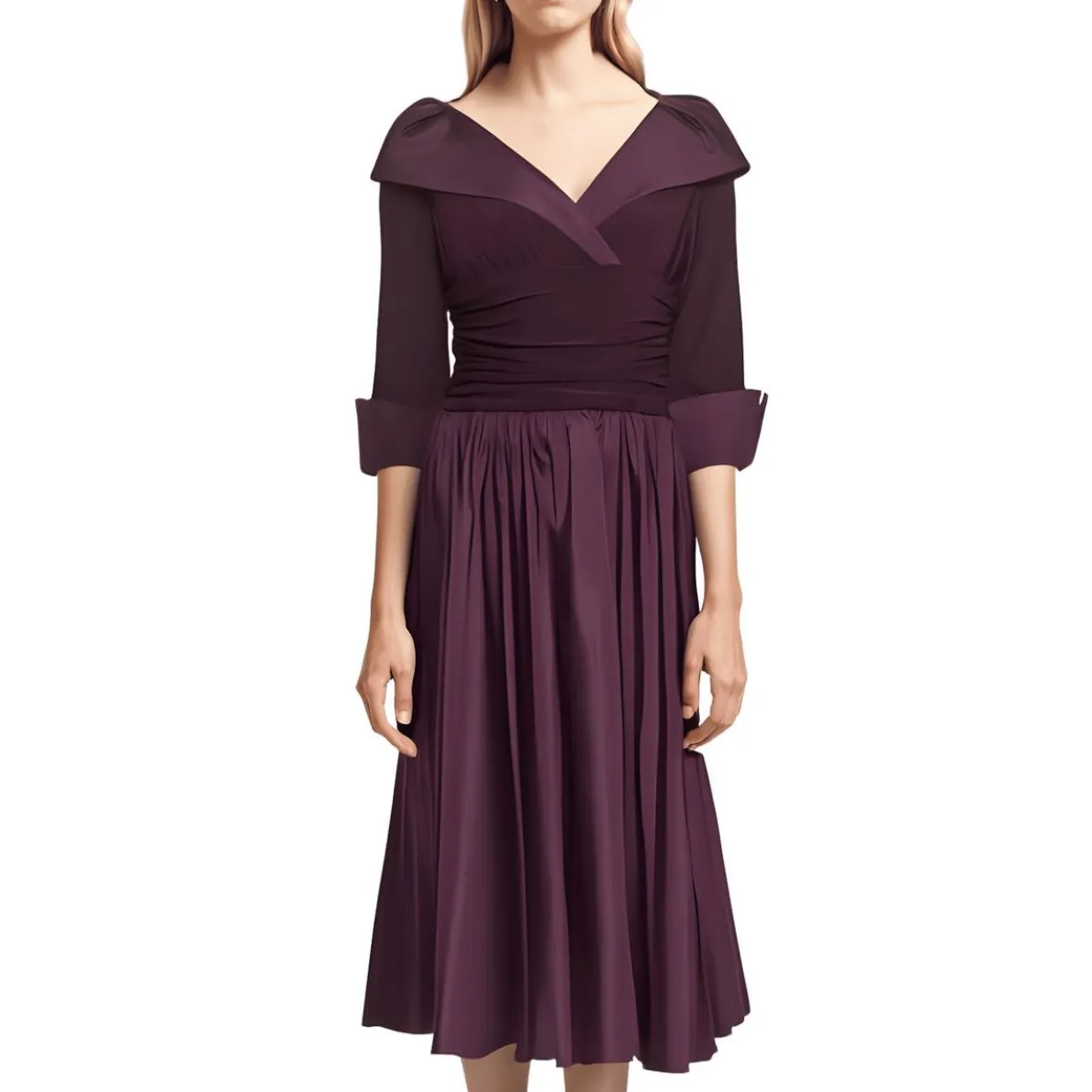 Petites Mixed Media Fit & Flare Dress