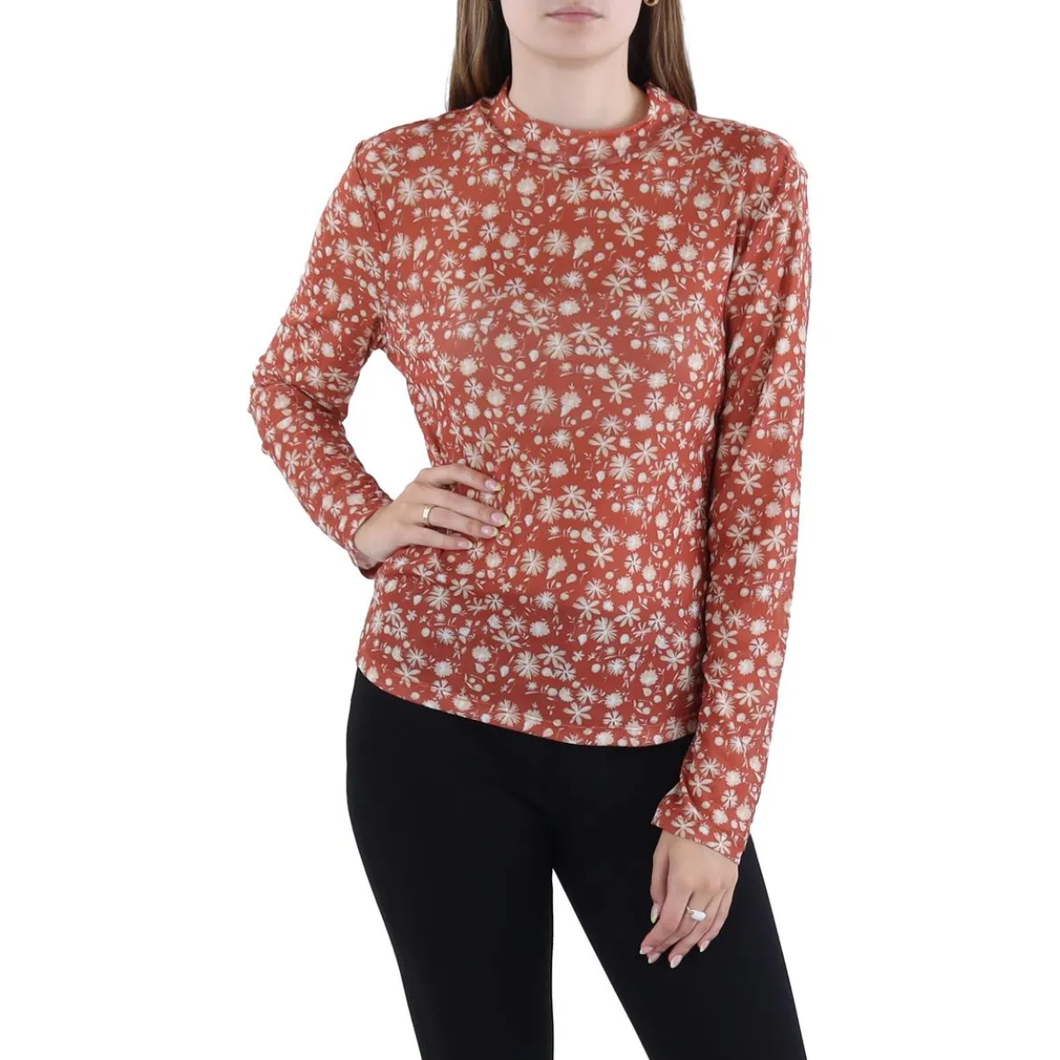Petites Printed Pullover Top