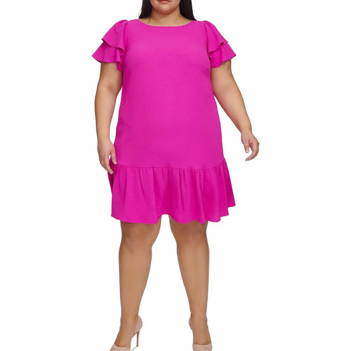 Petites Ruffled Shift Dress