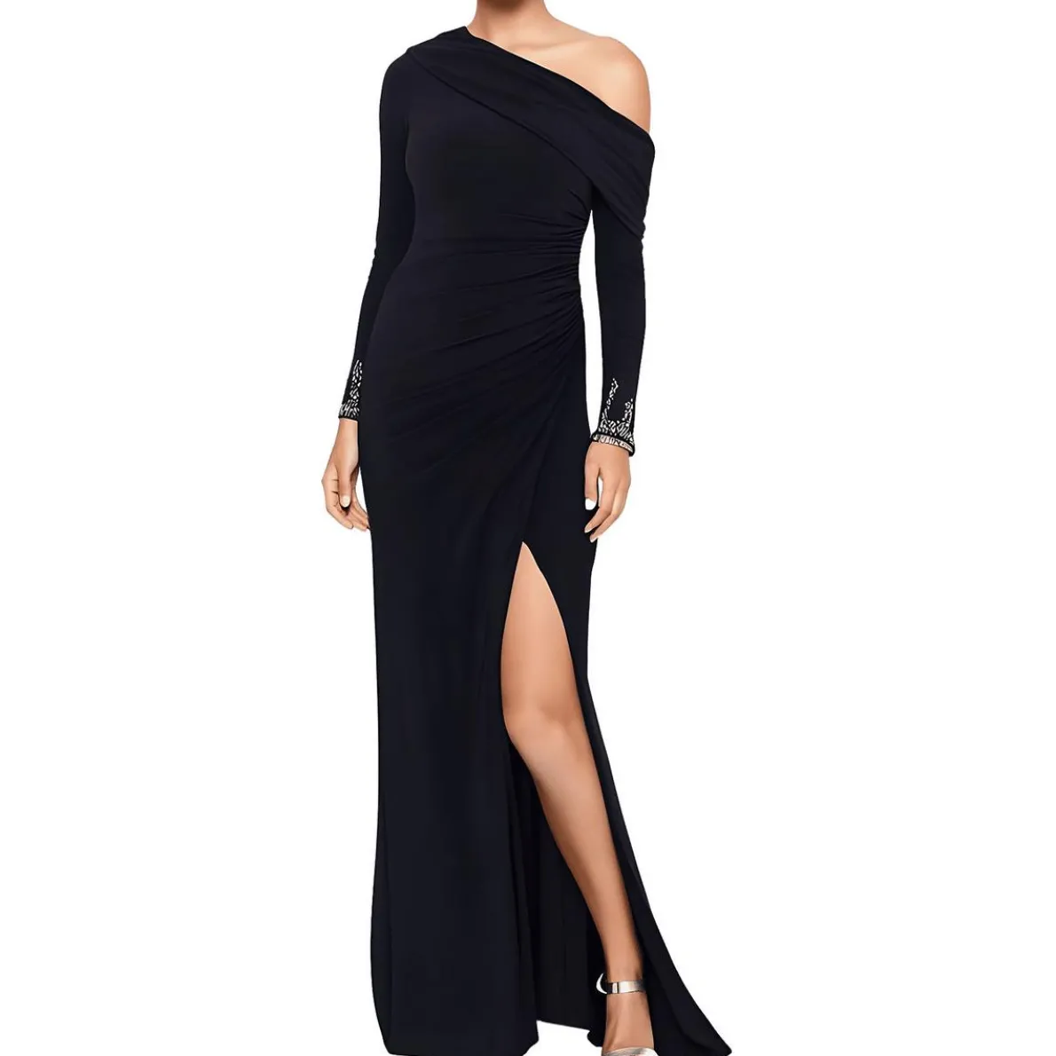 Petites Slit Evening Dress