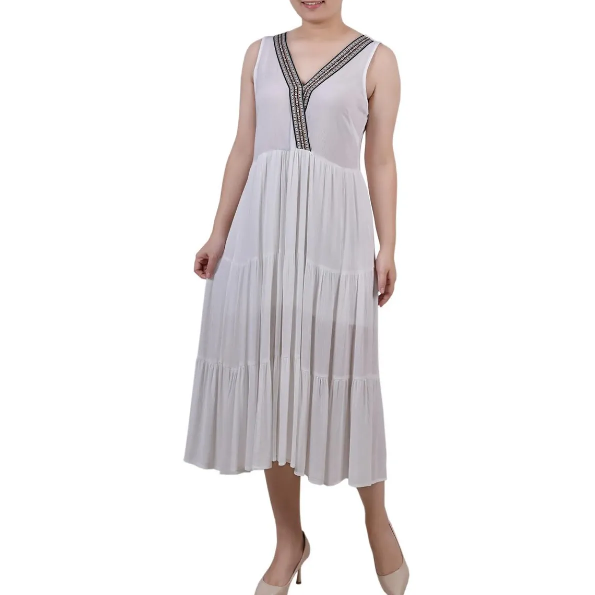 Petites Tiered Long Maxi Dress