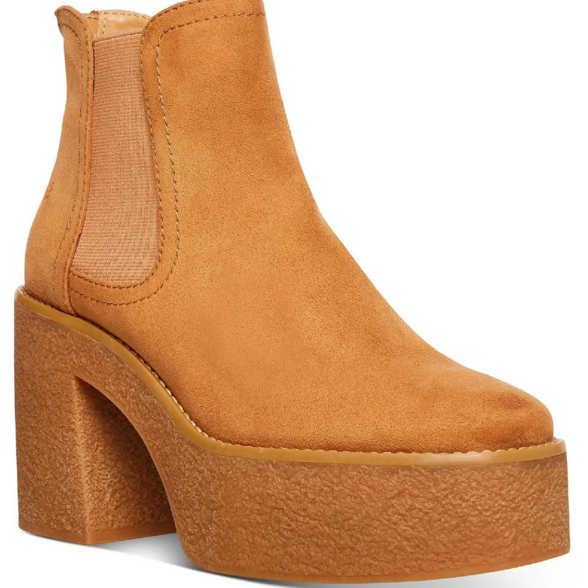 Lilyyy Faux Suede Zip Up Platform Heels