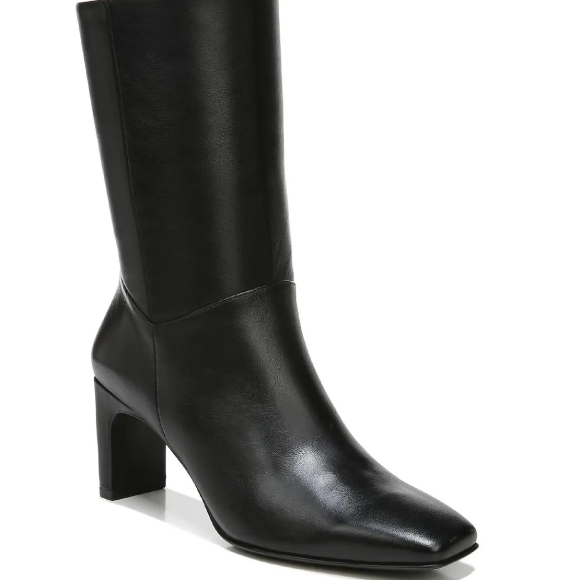Platt Zipper Square Toe Mid-Calf Boots