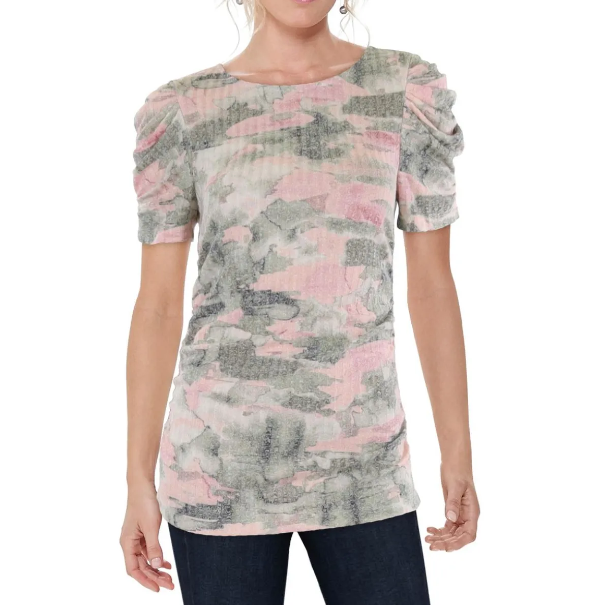 Pleated Knit Pullover Top