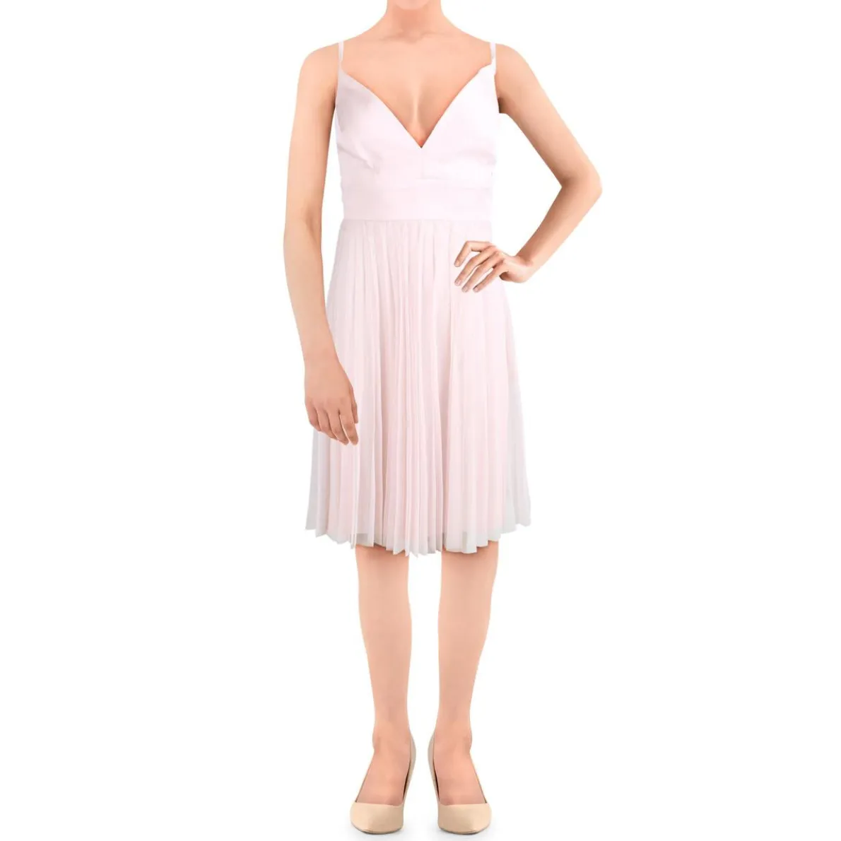 Plunging Sleeveless Cocktail Dress