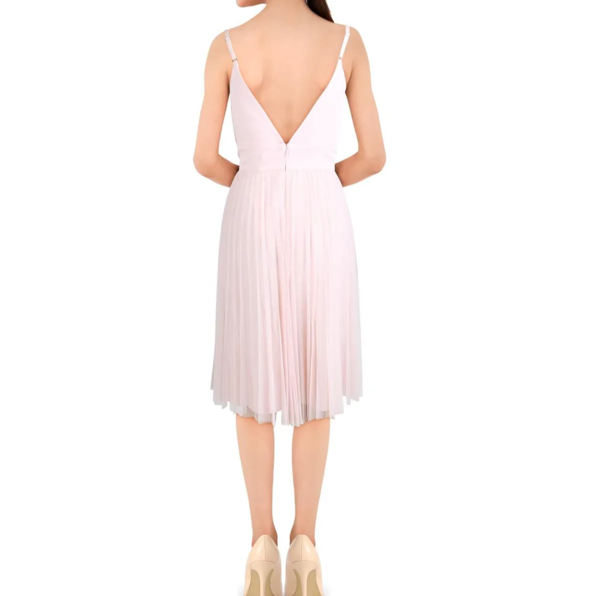 Plunging Sleeveless Cocktail Dress