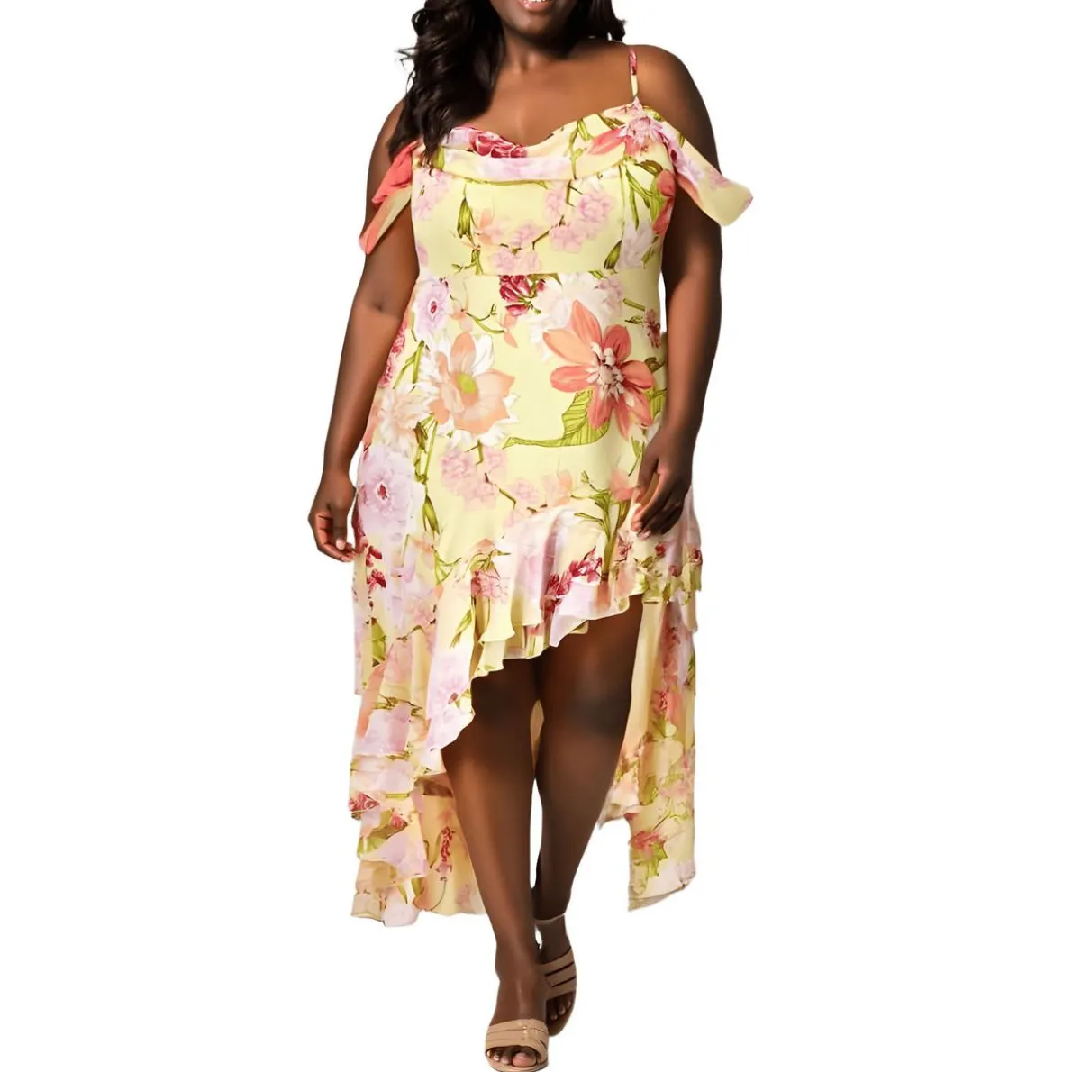 Plus Asymmetric Maxi Dress