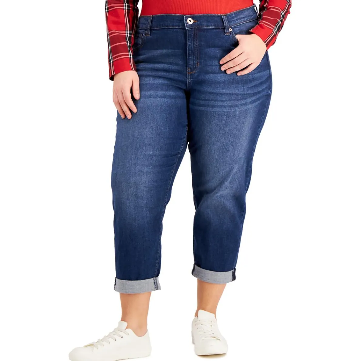 Plus Bestie Mid-Rise Denim Straight Leg Jeans