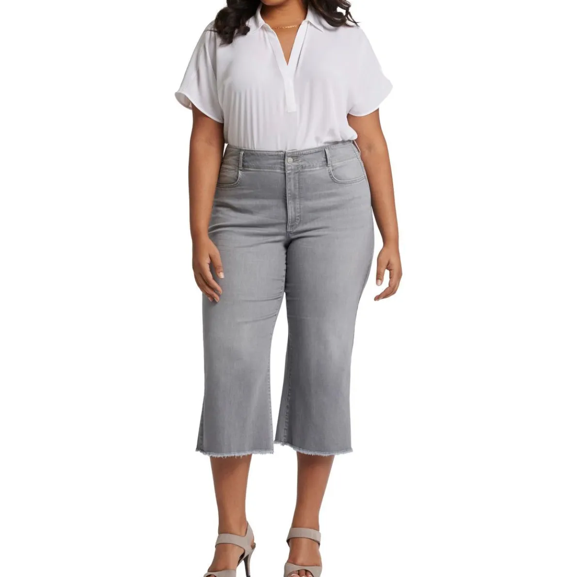 Plus Brigitte High-Rise Denim Capri Jeans