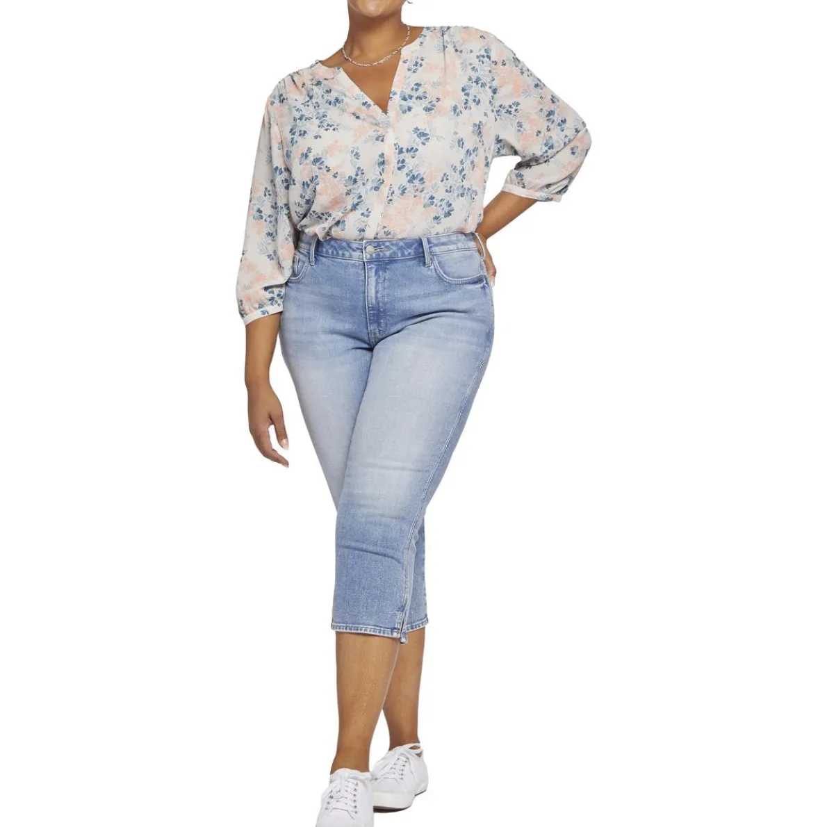 Plus Chloe Crop Denim Capri Jeans