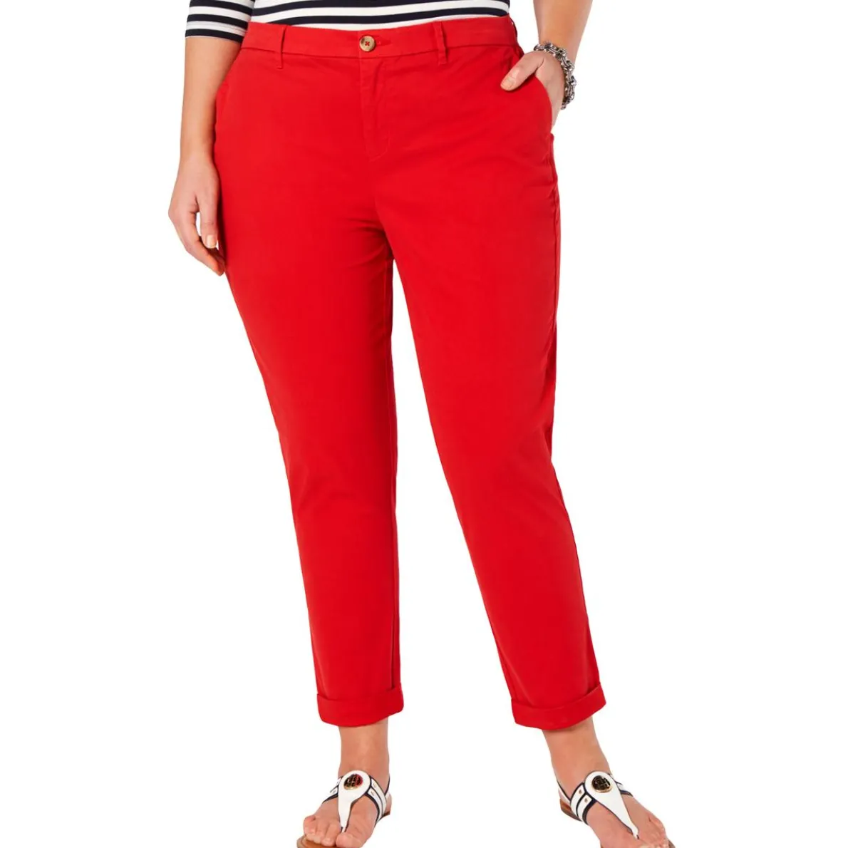 Plus Hampton Slim High-Rise Chino Pants