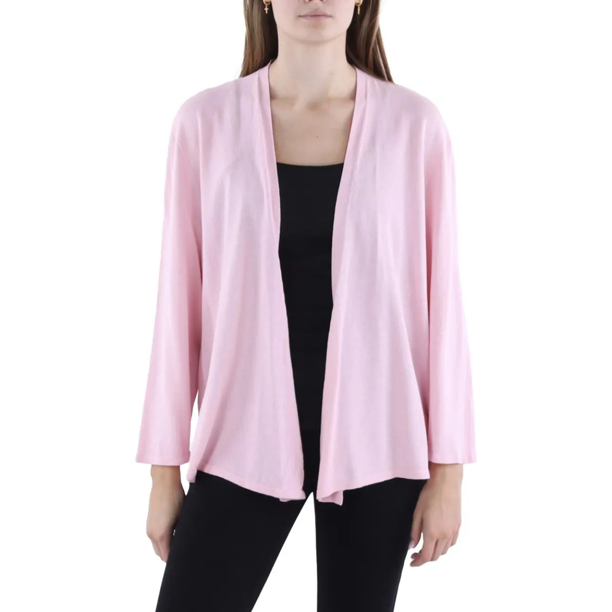 Plus Knit Open Front Cardigan Sweater