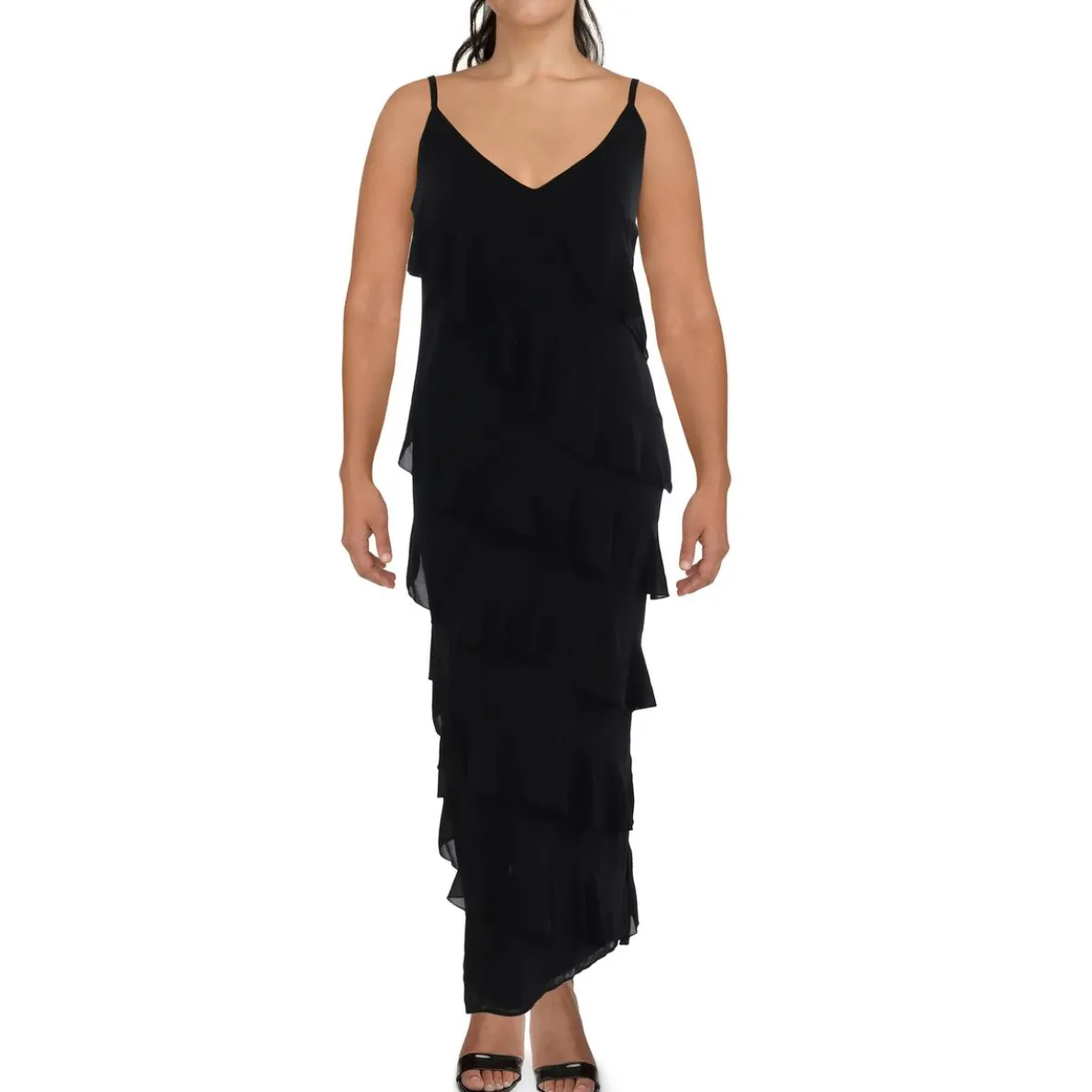 Plus Layered Long Evening Dress