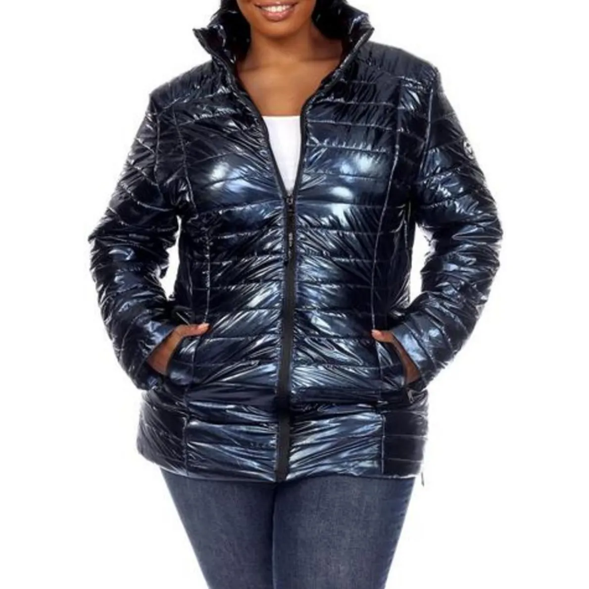 Plus Metallic Warm Puffer Jacket