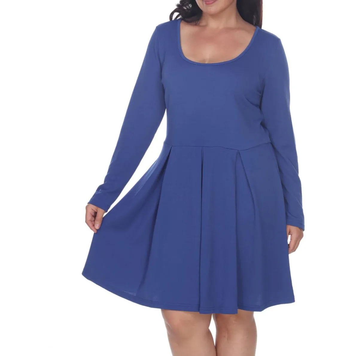 Plus Pleated Textured Mini Dress