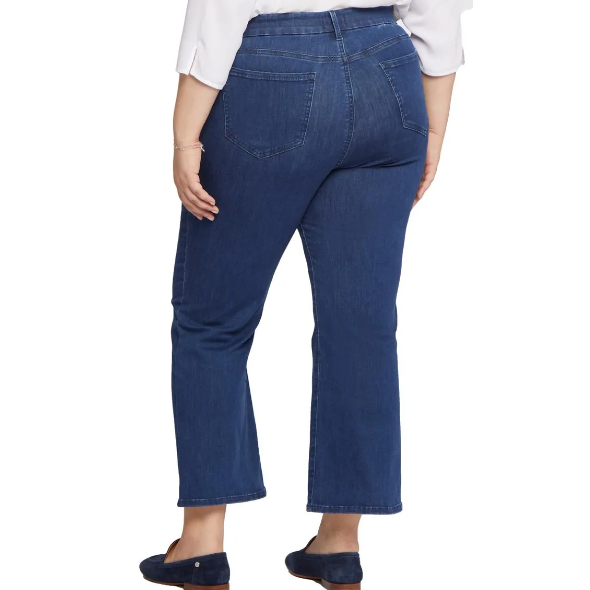 Plus Relaxed Fit Dark Wash Flare Jeans