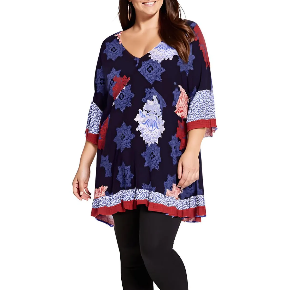 Plus Tunic Harper Brd Printed Tunic Top