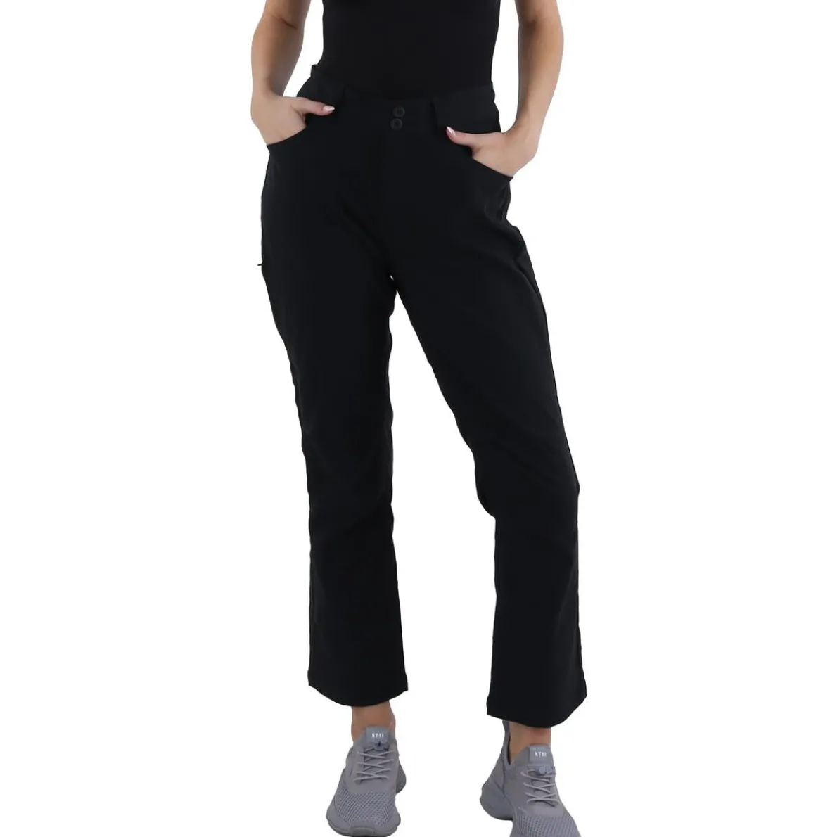 Pockets Stretch Straight Leg Pants