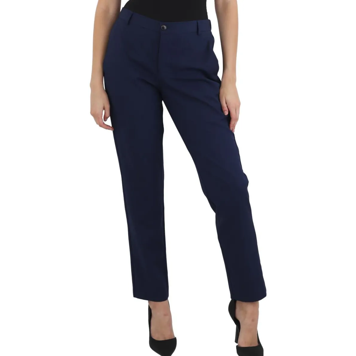 Pomelo Solid Wool Straight Leg Pants