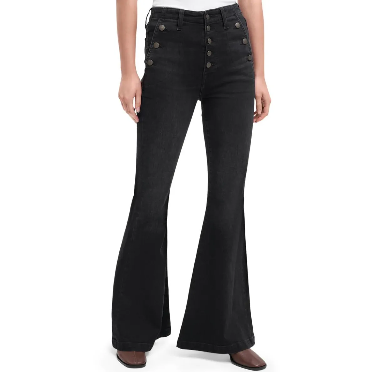 Portia Button Fly Sailor Flare Jeans