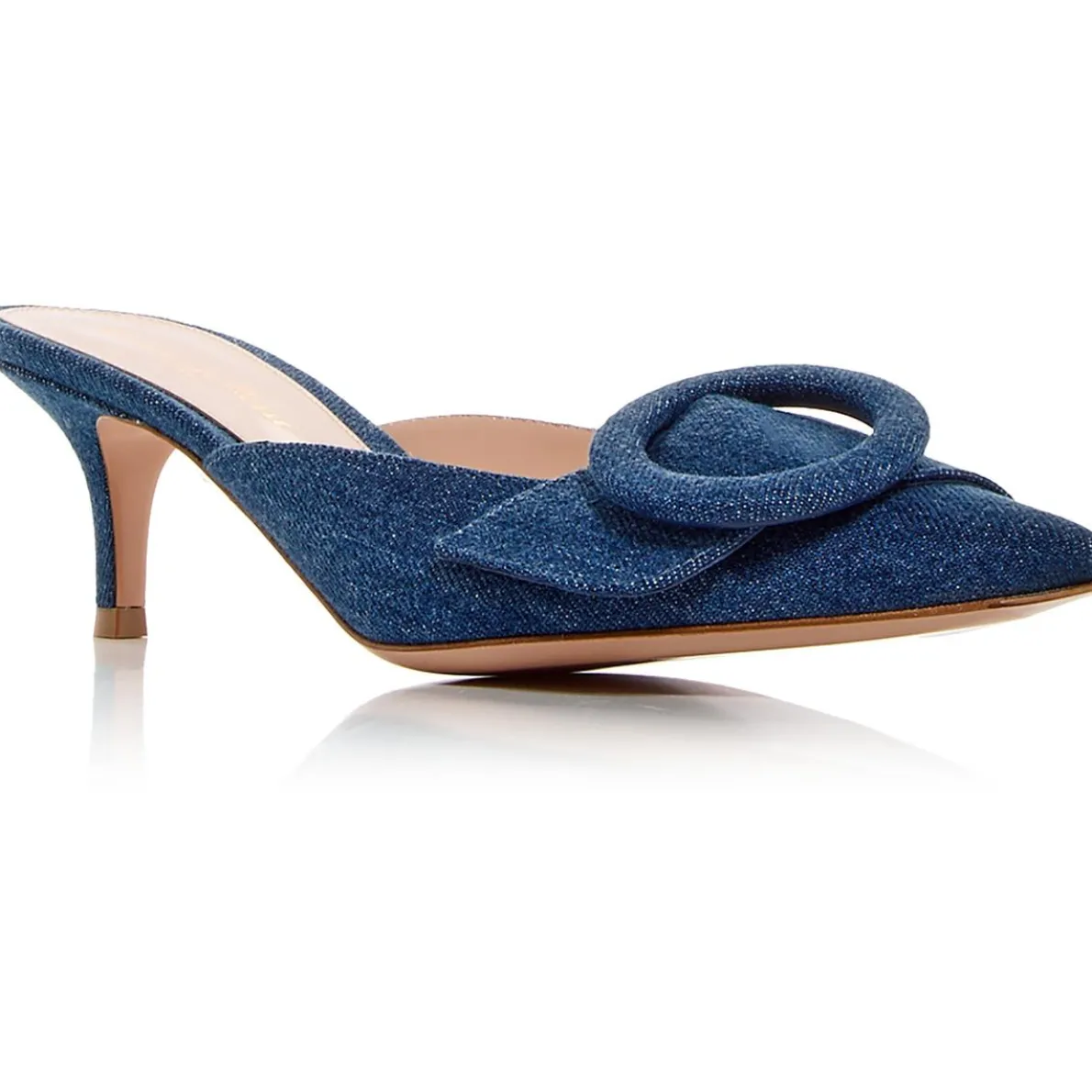 Portofino 55 Buckle Denim Mules