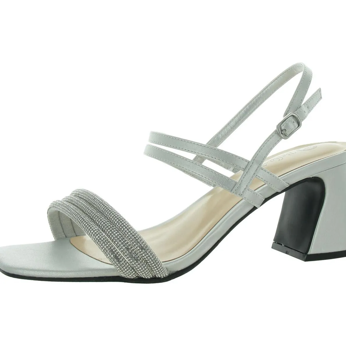 Majesty Faux Leather Rhinestone Slingback Sandals