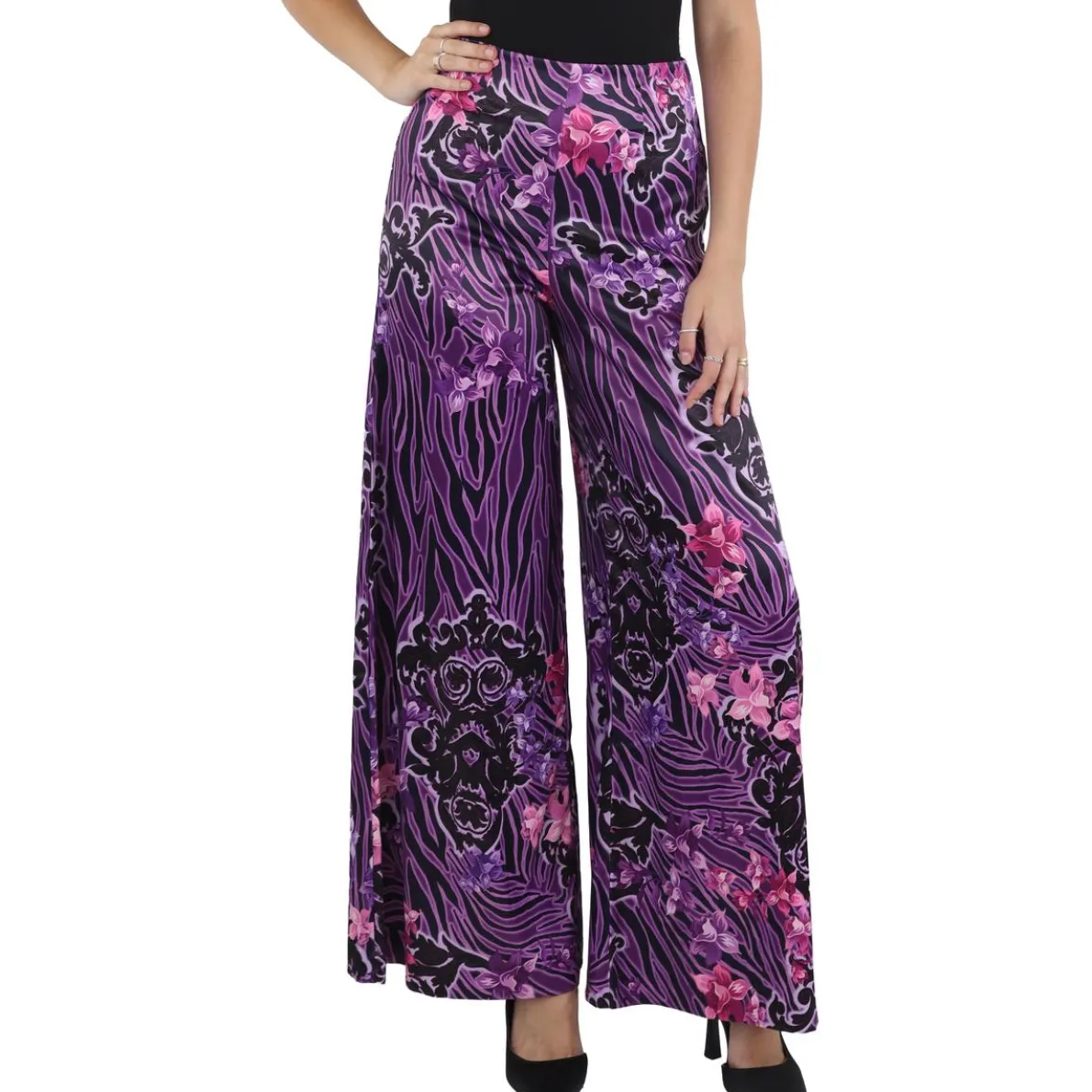 Printed Wide Leg Pants