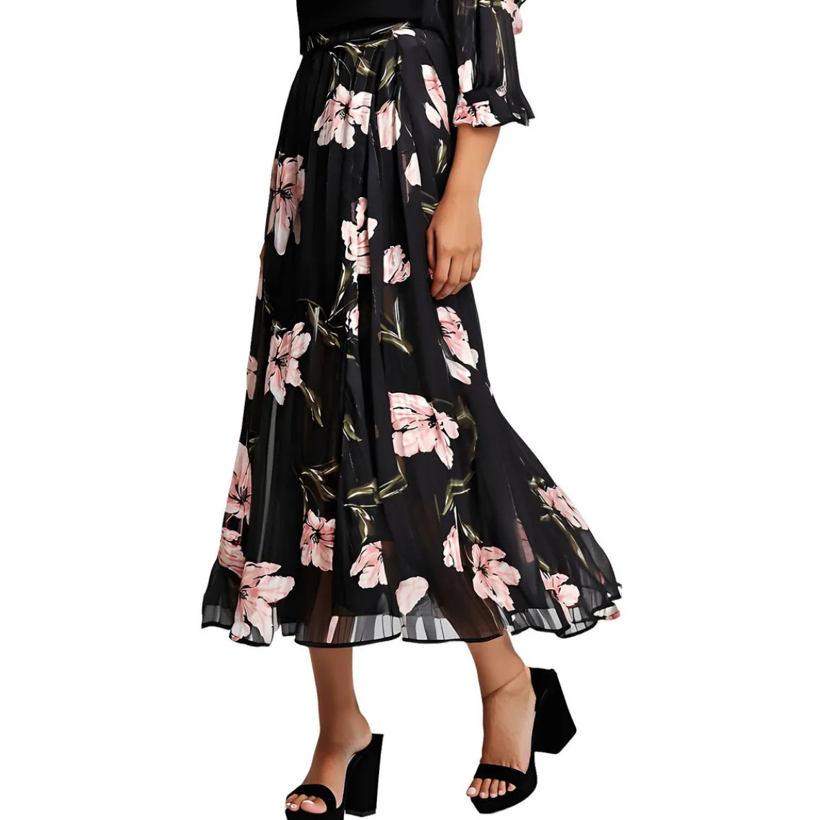 Printed Chiffon Maxi Skirt