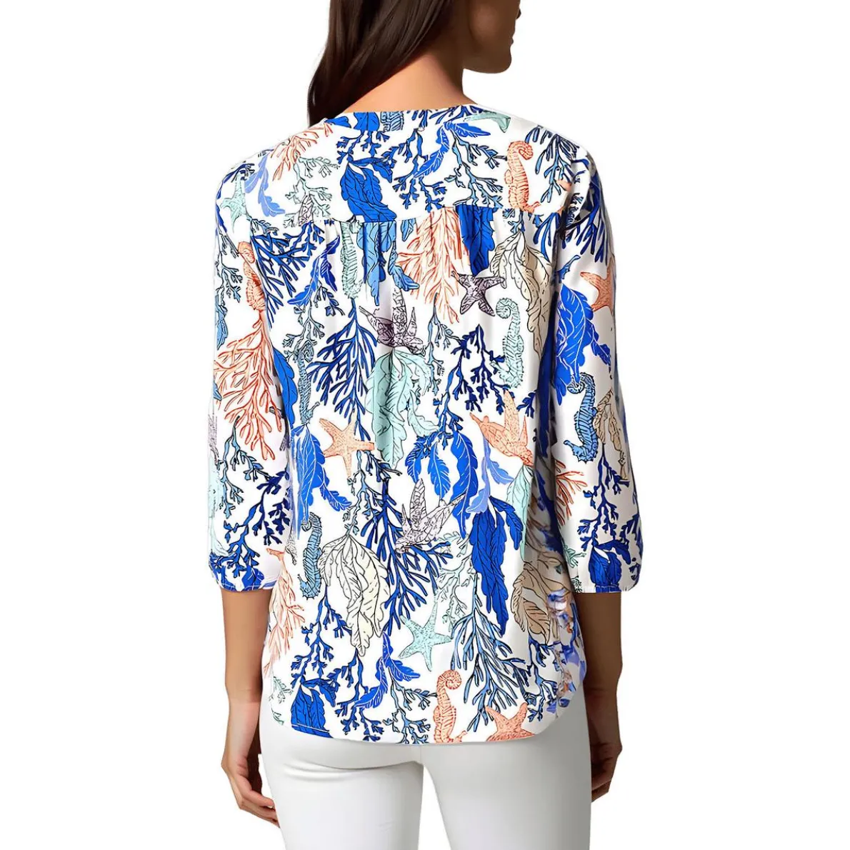 Printed Chiffon Tunic Top