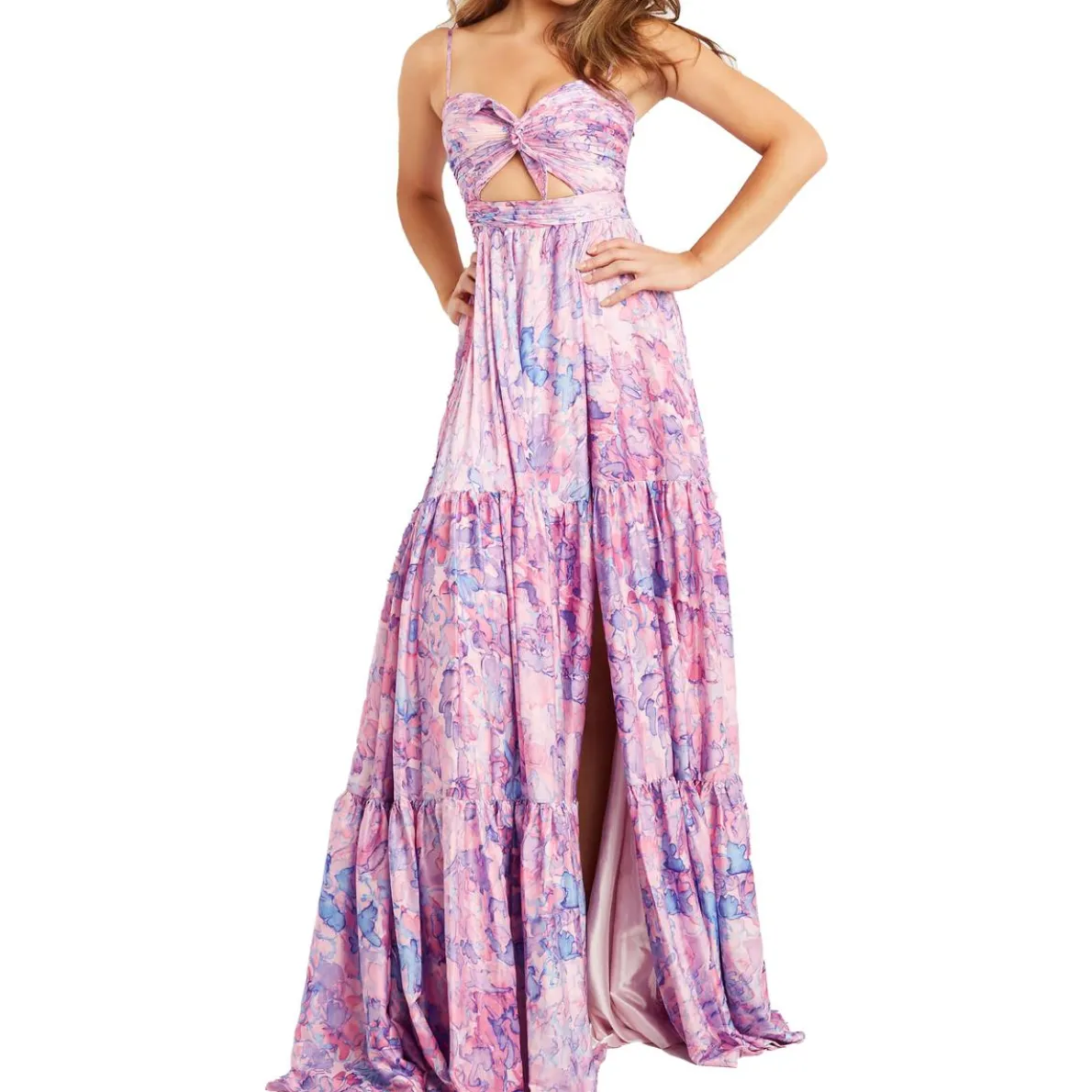 Printed Long Evening Dress