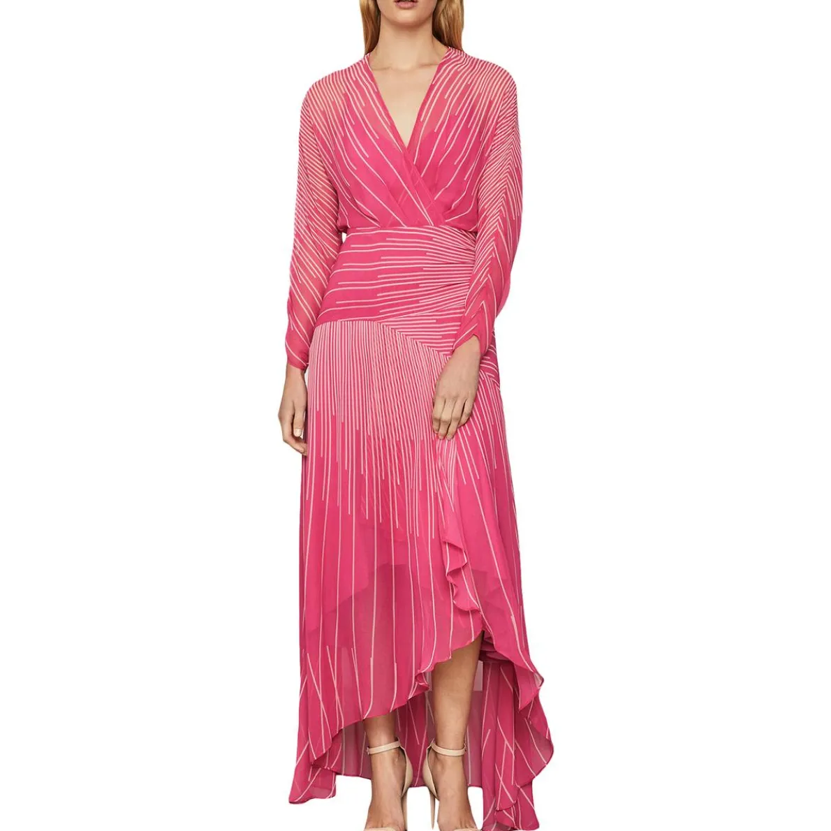Printed Ruffle Cocktail Dress
