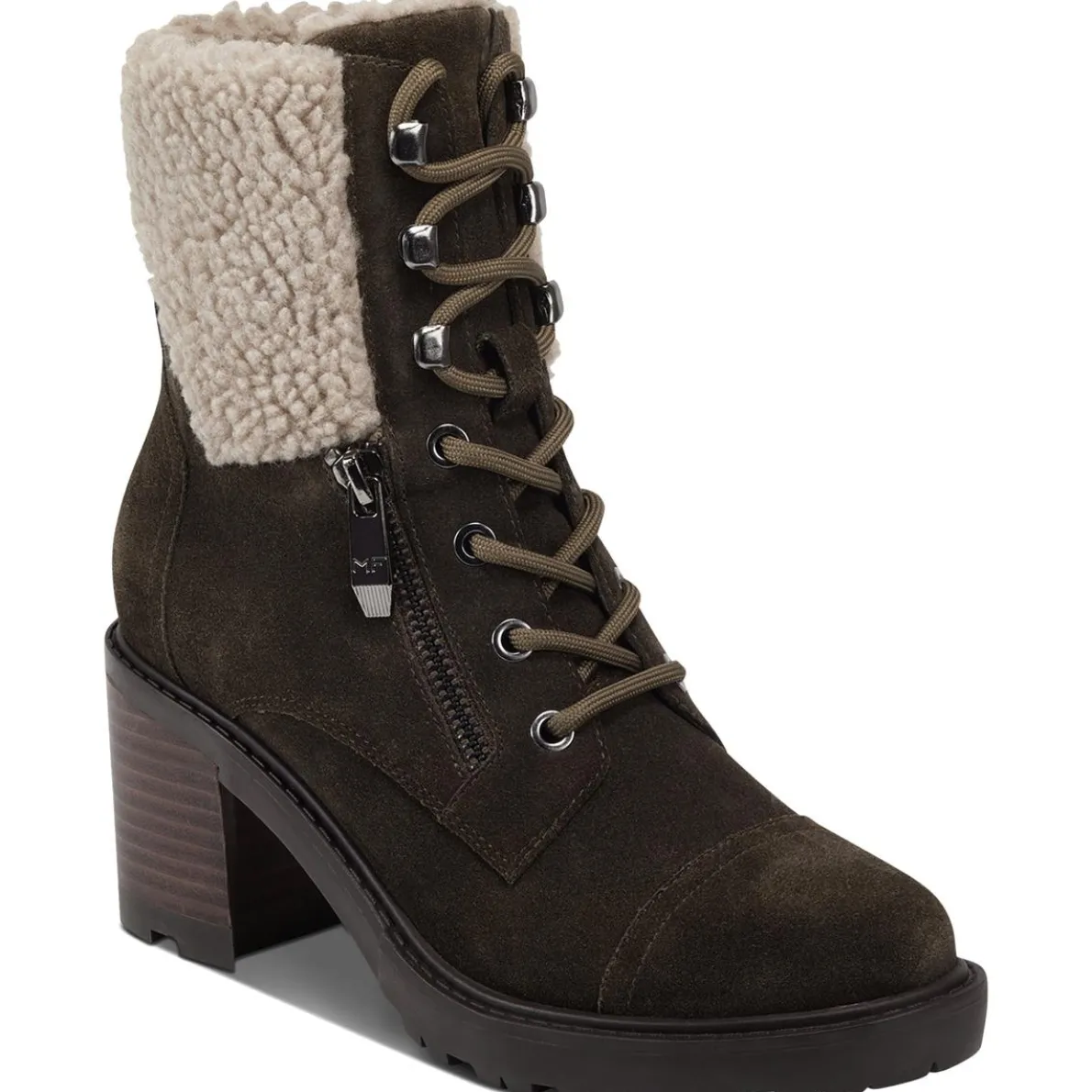 Lansly Faux Fur Lug Sole Lace-Up Boot