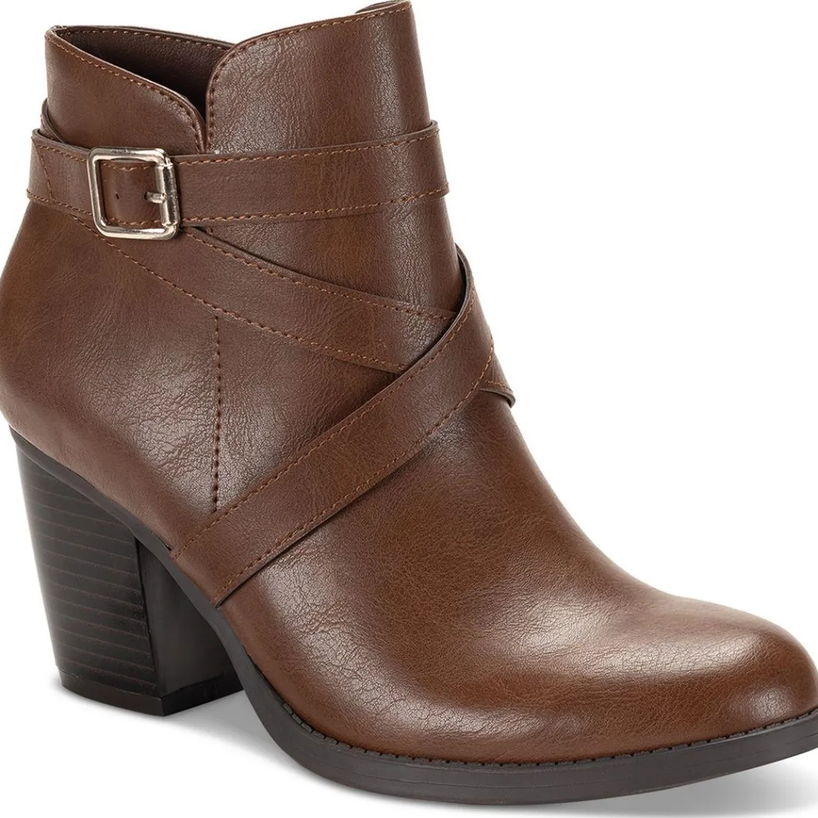 Zetaa Strappy Faux Leather Ankle Boots