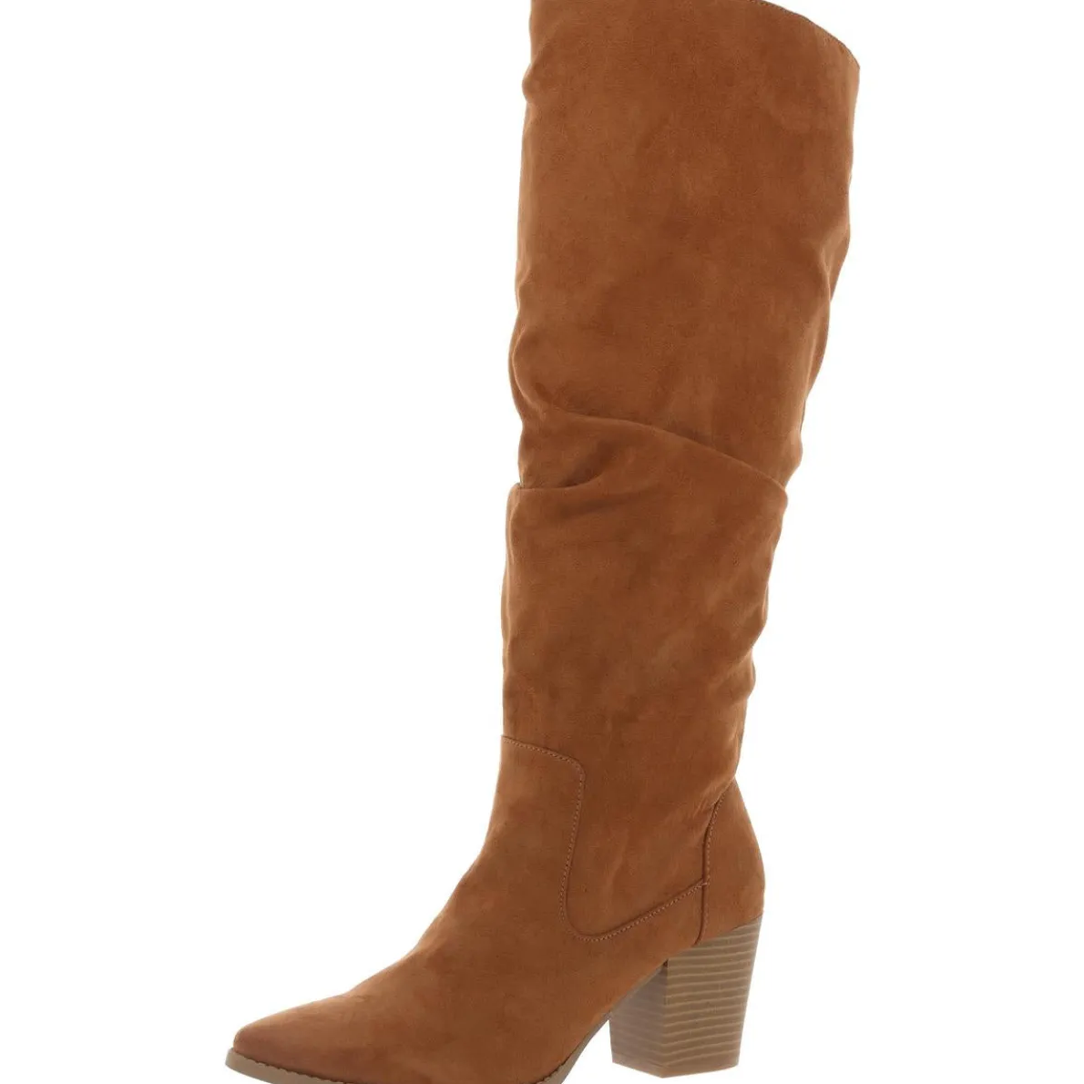 Elviss Zipper Faux Suede Knee-High Boots