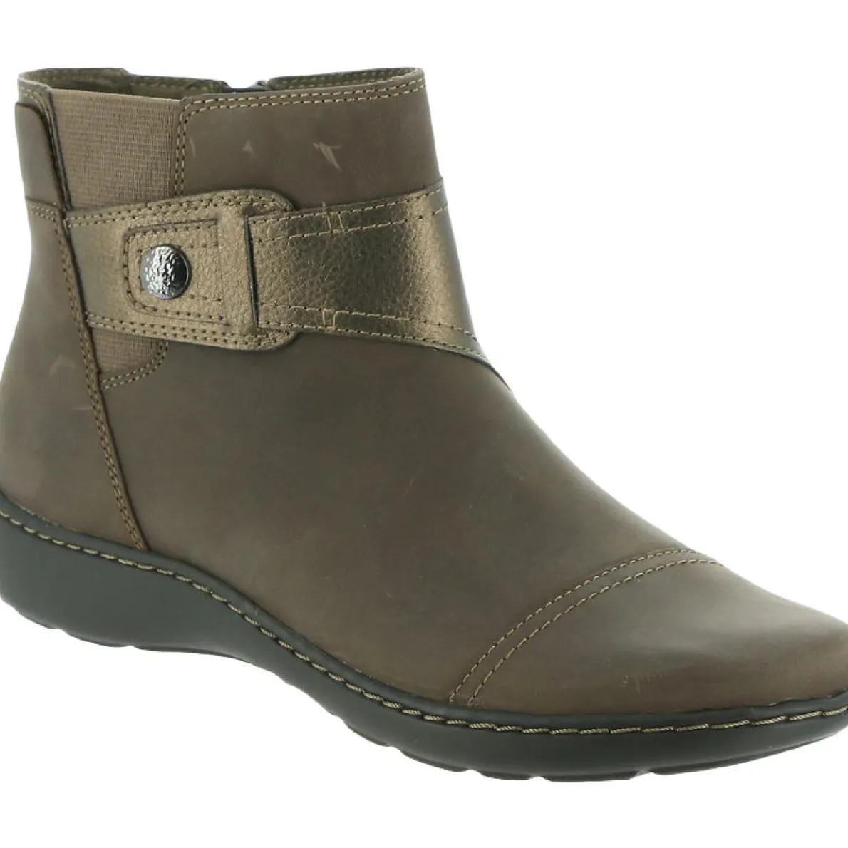 Cora Tropic Leather Metallic Ankle Boots