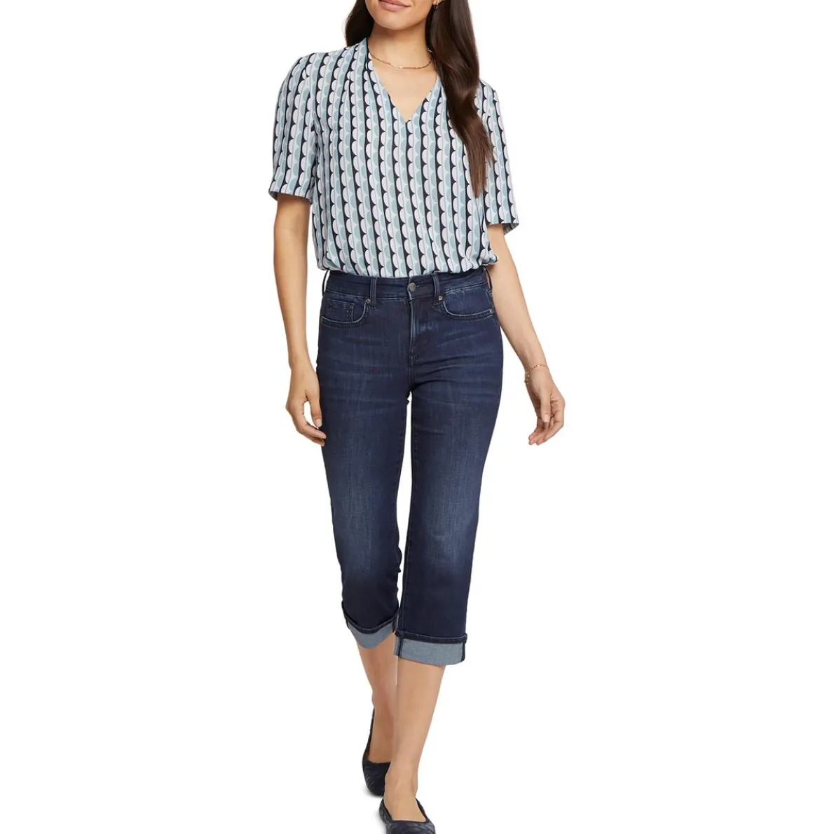 Marilyn Mid-Rise Cropped Straight Leg Jeans