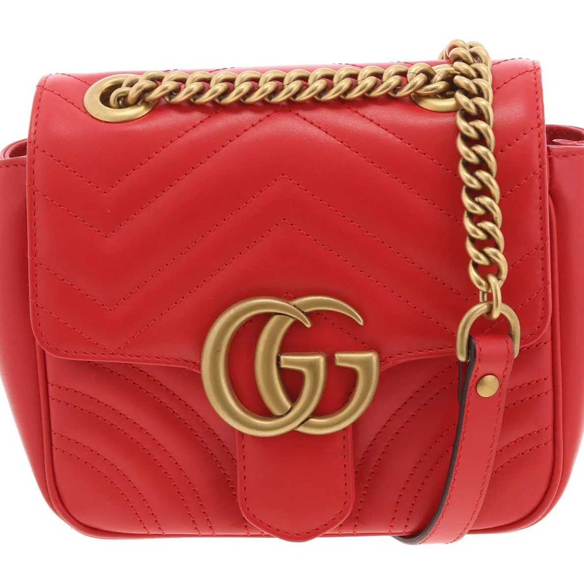 Marmont 2 Chevron Leather Shoulder Handbag