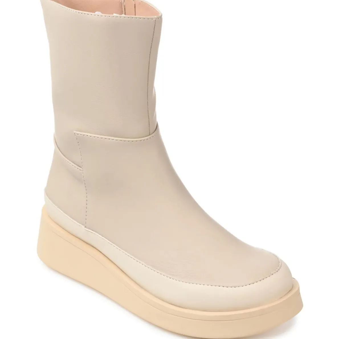 Cristen Faux Leather Zipper Wedge Boots