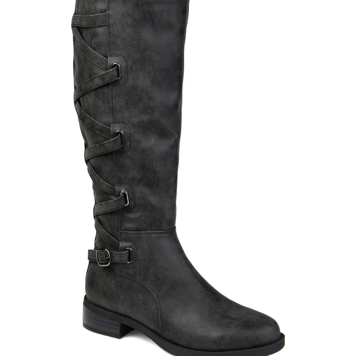 Carly Faux Leather Padded Insole Mid-Calf Boots
