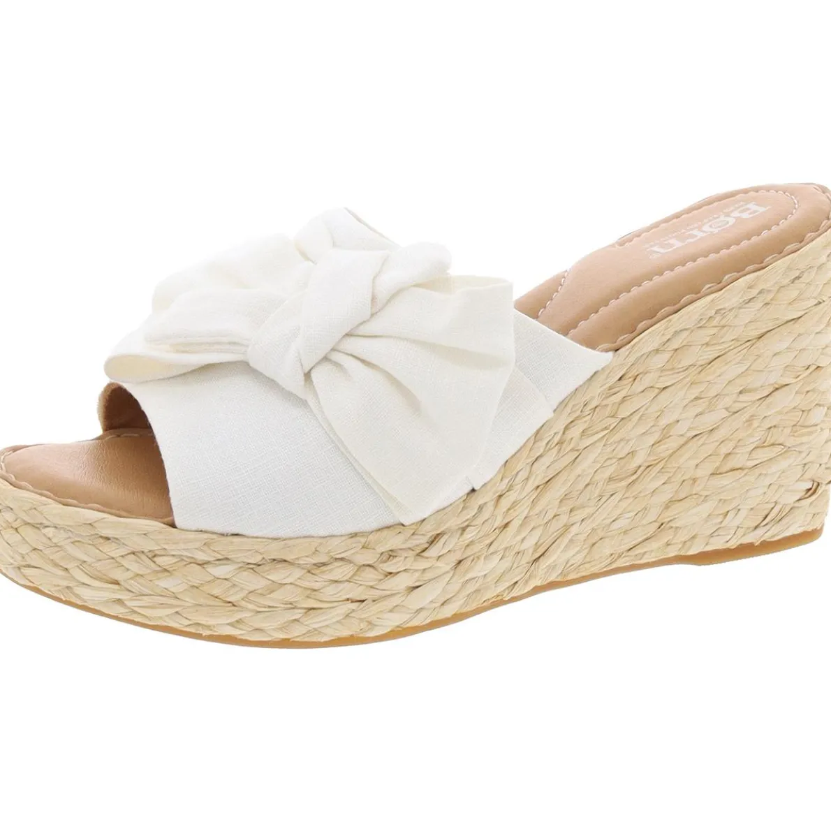 Adalia Bow Canvas Wedge Sandals