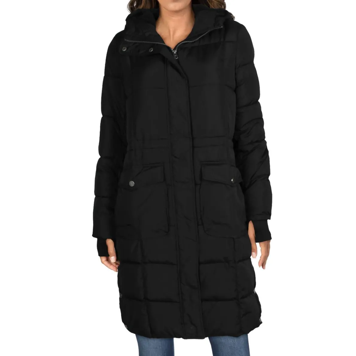 Quilted Faux Fur Lined Long Winter Puffer Coat