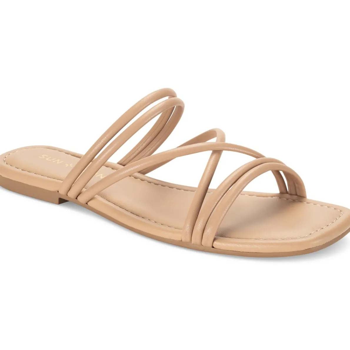 Quinley Slip On Square Toe Strappy Sandals