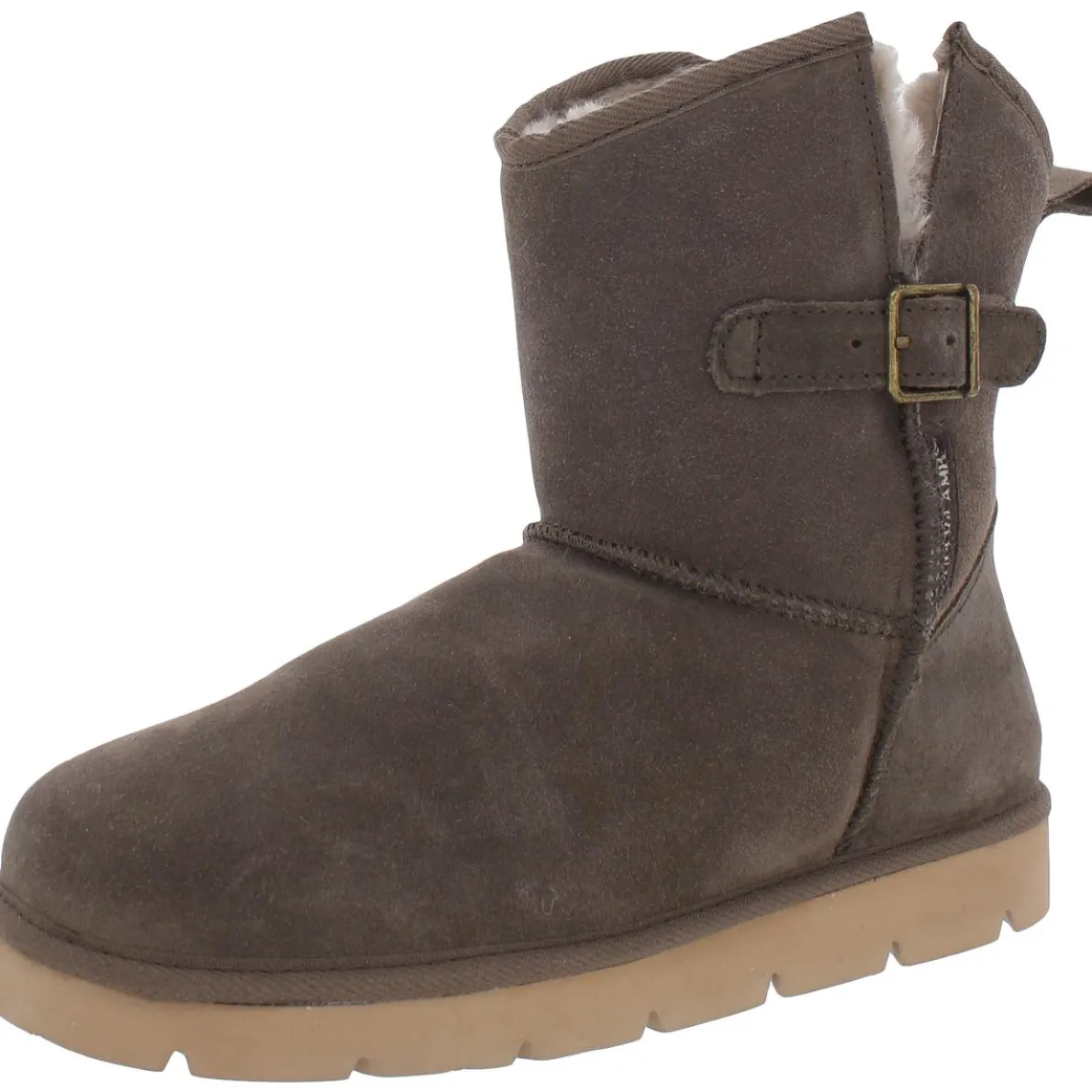 Argali Buckle Suede Cold Weather Shearling Boots