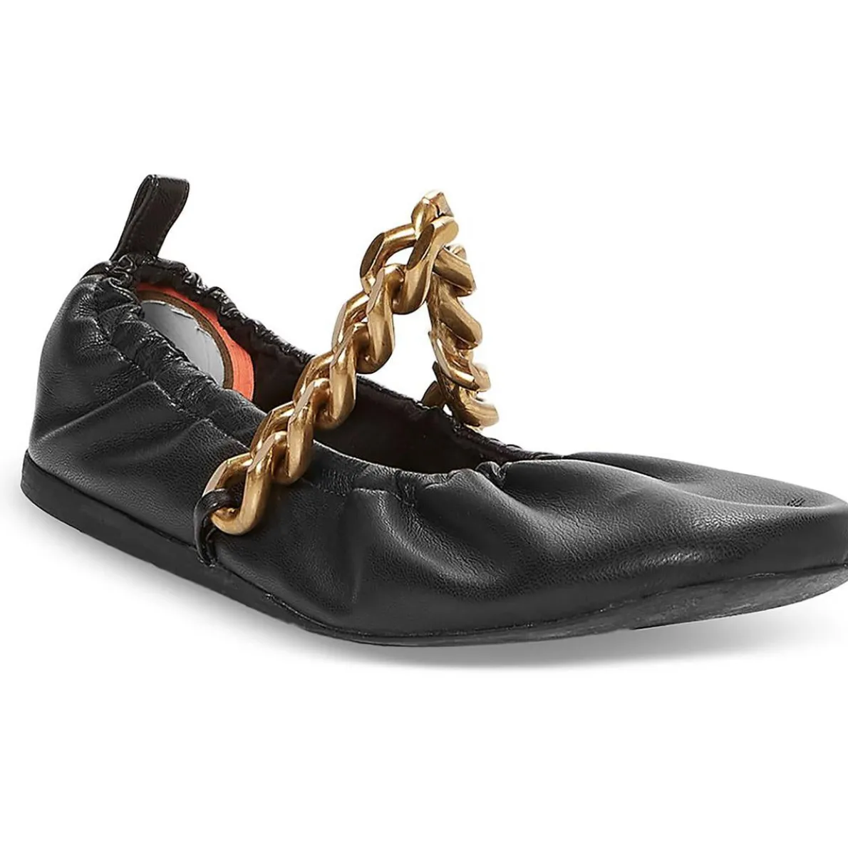 Falabella Faux Leather Round Toe Ballet Flats